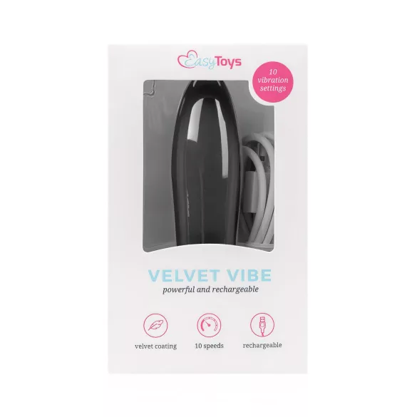 Easytoys - vibratorstav med laddningsbart batteri - svart