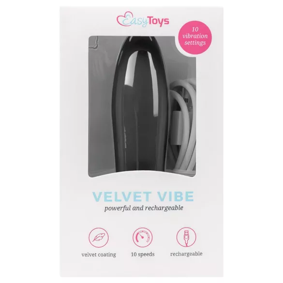 Easytoys - vibratorstav med laddningsbart batteri - svart