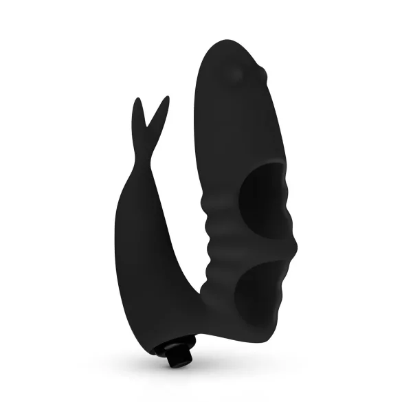 Easytoys - fingervibrator - 2-i-1 funktion - svart
