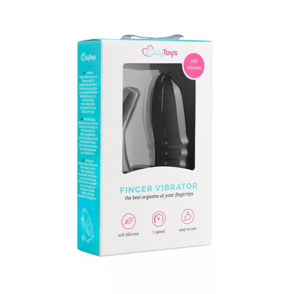 Easytoys - fingervibrator - 2-i-1 funktion - svart