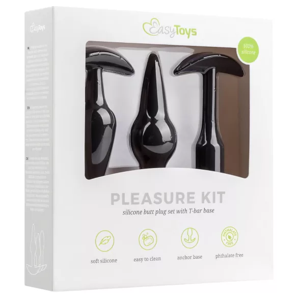 EasyToys Pleasure kit - varierat analpluggsset (svart)