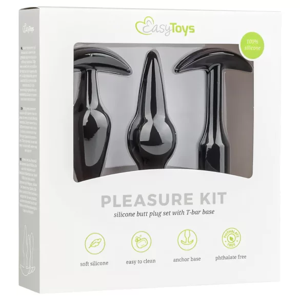 EasyToys Pleasure kit - varierat analpluggsset (svart)