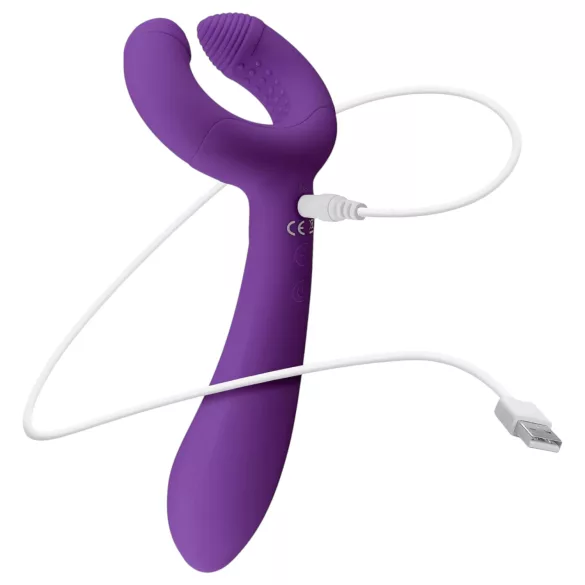 Easytoys Couple - parvibrator uppladdningsbar vattentät silikon lila