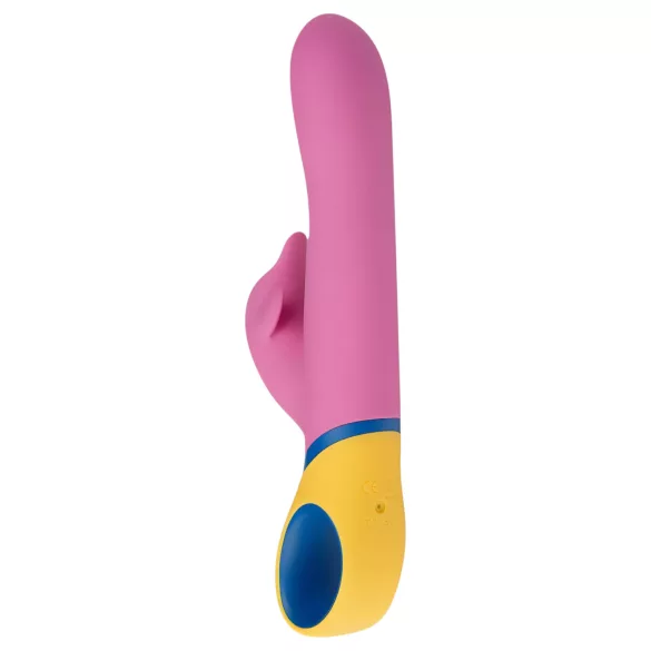 PMV20 - roterande rabbitvibrator med klitorisarm - silikon rosa