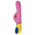 PMV20 - roterande rabbitvibrator med klitorisarm - silikon rosa