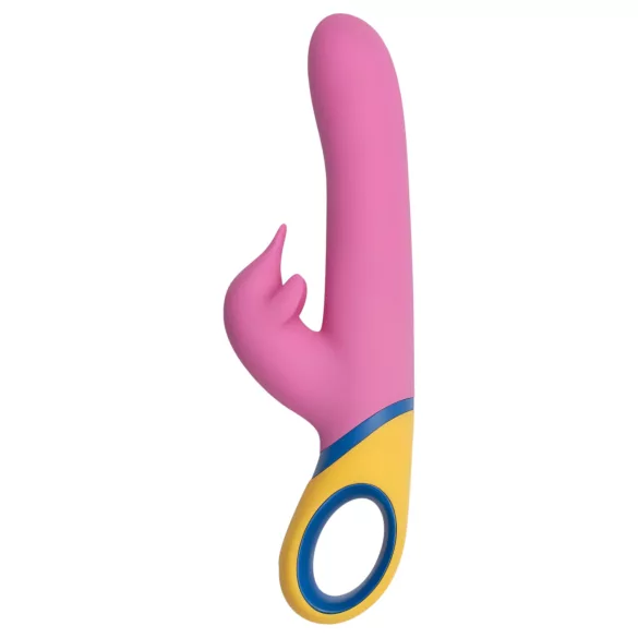 PMV20 - roterande rabbitvibrator med klitorisarm - silikon rosa
