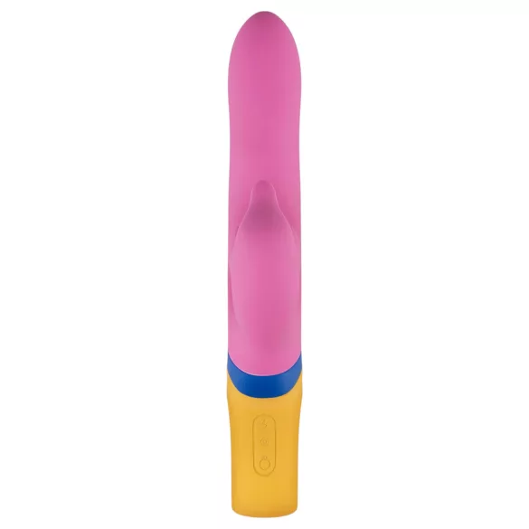 PMV20 - roterande rabbitvibrator med klitorisarm - silikon rosa