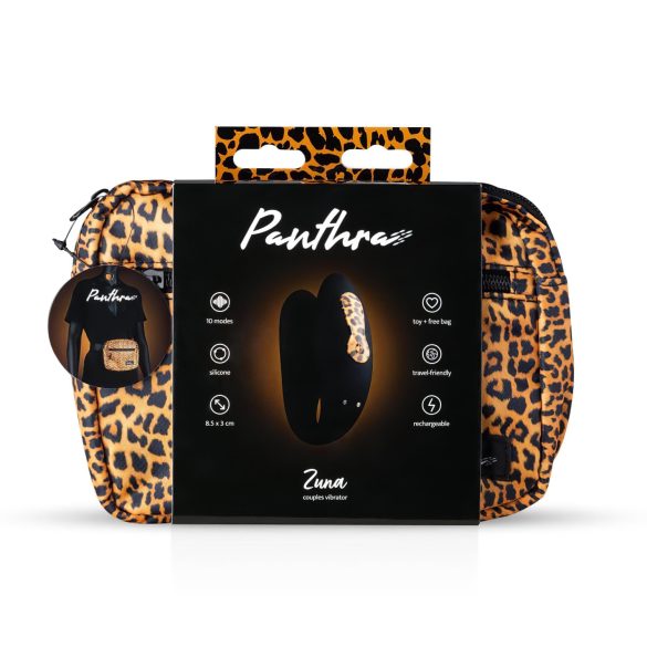 Panthra Zuna - parvibrator uppladdningsbar vattentät - leopard svart