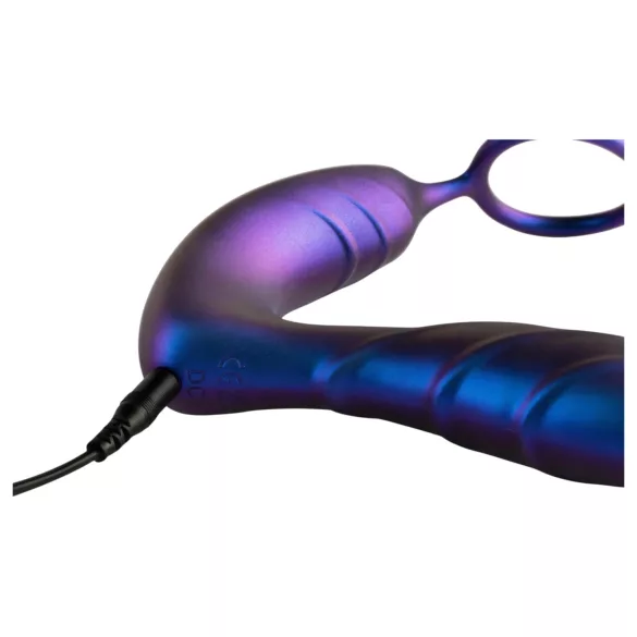 Hueman Black Hole - radiostyrd analvibrator med penisring (lila)
