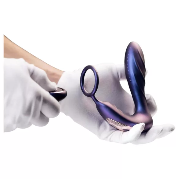 Hueman Black Hole - radiostyrd analvibrator med penisring (lila)