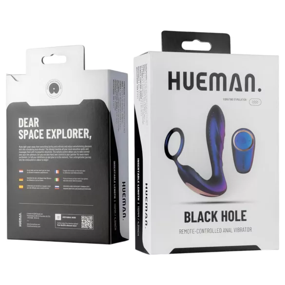 Hueman Black Hole - radiostyrd analvibrator med penisring (lila)