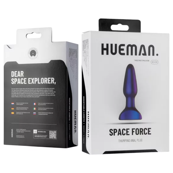 Hueman Space Force - analvibrator med stötfunktion - vattentät lila