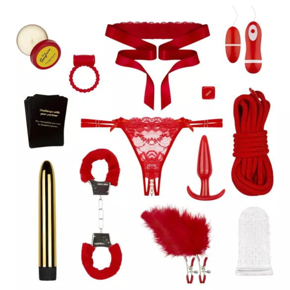 LoveBoxxx - sexleksakssats med vibrator - överraskningsägg 14 delar