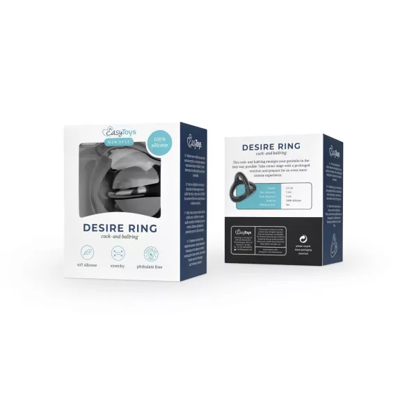 Easytoys Desire Ring - penisring och pungband - flexibel silikon - svart