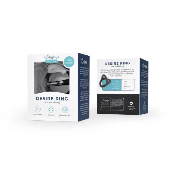 Easytoys Desire Ring - penisring och pungband - flexibel silikon - svart