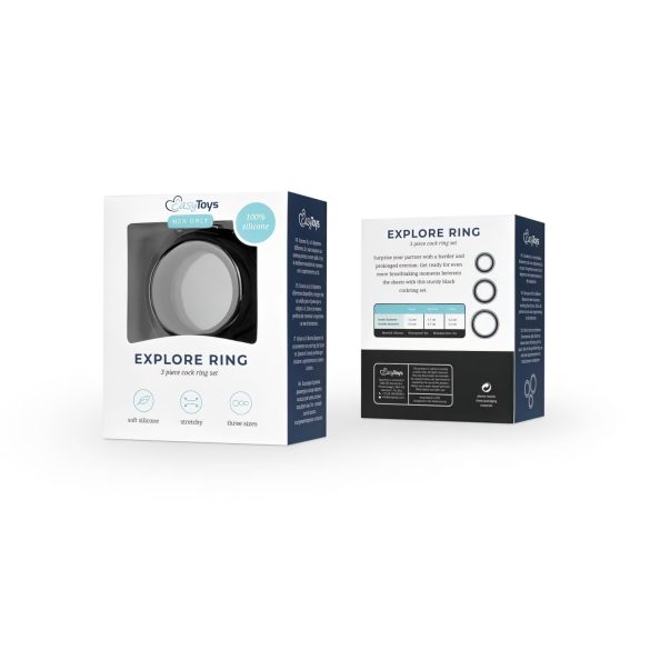 Easytoys - penisring set - 3-pack - svart