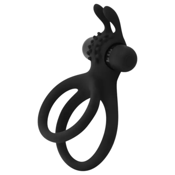 Easytoys - vibrerande penisring och pungring - silikon svart