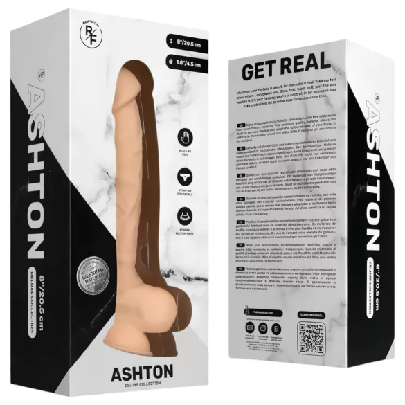 Real Fantasy - realistisk dildo med pung - 20,5 cm - hudfärg