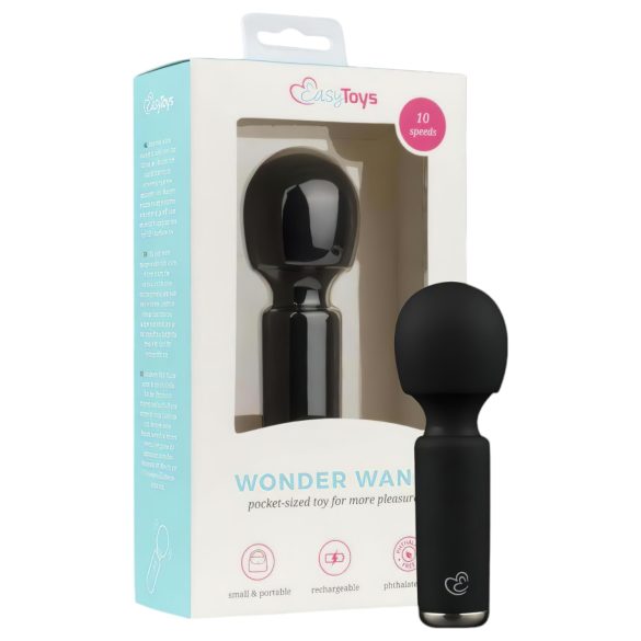 Easytoys Wonder Wand - uppladdningsbar, mini massagevibrator (svart)