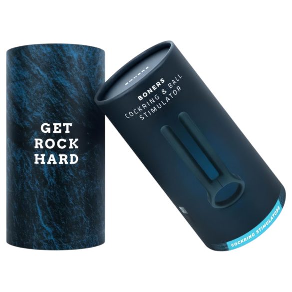 Boners - penisring och vibrator för pung - uppladdningsbar - blå