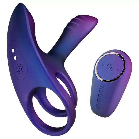 Hueman Infinity Ignite - vibratorisk penisring med kulor - lila
