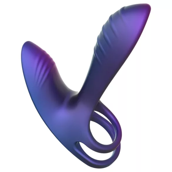 Hueman Infinity Ignite - vibratorisk penisring med kulor - lila