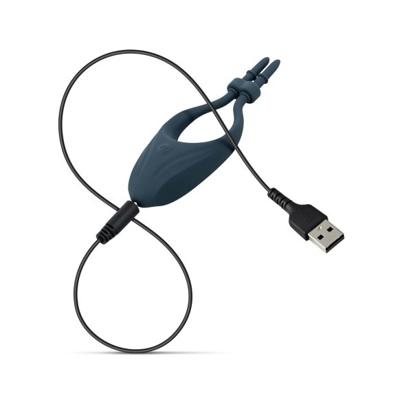 Boners - vibratorisk justerbar penisring - silikon blå