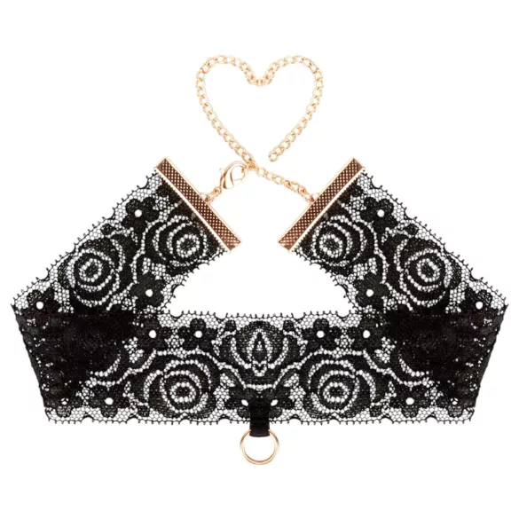 Rosy Gold - halsband och handledsbojor - svart