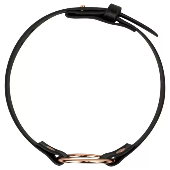 Rosy Gold - halsband - justerbar - svart/roséguld