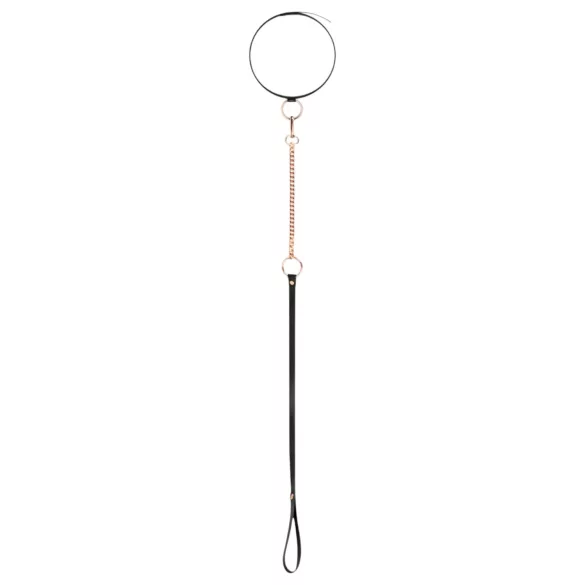 Rosy Gold - halsband och koppel - svart/roséguld
