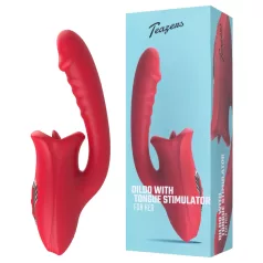   Teazers - vibrator-dildo med tungformad klitorisstimulator (röd)