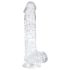 EasyToys - dildo med pung - 13,5 cm - transparent