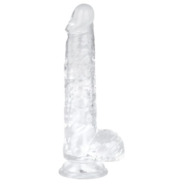 EasyToys - dildo med pung - 13,5 cm - transparent
