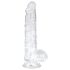 EasyToys - dildo med pung - 13,5 cm - transparent