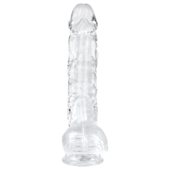 EasyToys - dildo med pung - 13,5 cm - transparent