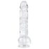 EasyToys - dildo med pung - 13,5 cm - transparent