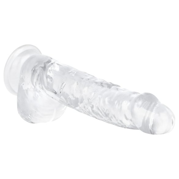 EasyToys - dildo med pung - 13,5 cm - transparent