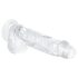 EasyToys - dildo med pung - 13,5 cm - transparent