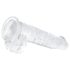 EasyToys - dildo med pung - 13,5 cm - transparent