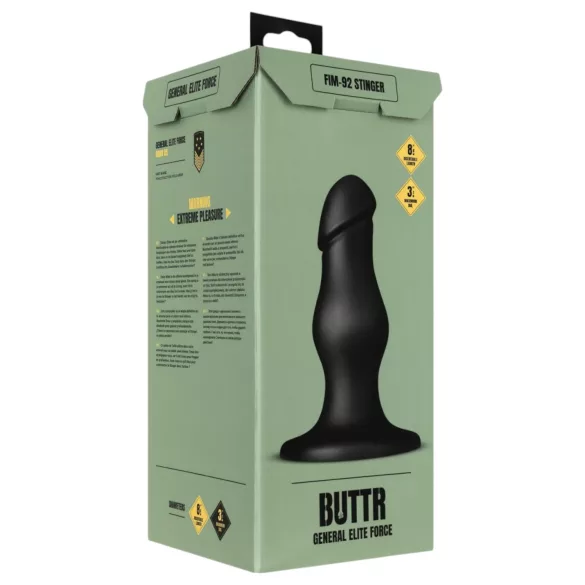 BUTTR FIM-92 - analdildo med sugkopp - svart