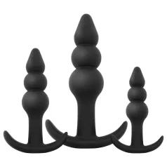 EasyToys - analpluggsset med kulor - 3 delar - svart