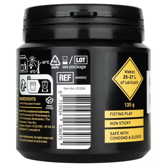 BUTTR - glidmedel i pulverform, snabbverkande (135 g)