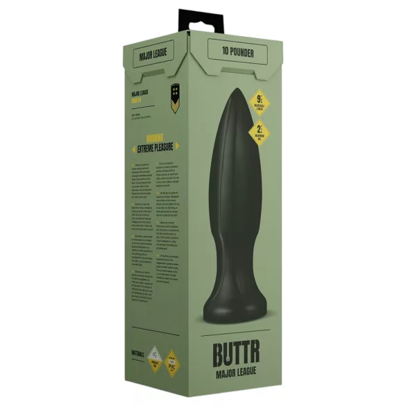 BUTTR Huge Explosive II - jättestor analplugg (svart) - 29 cm