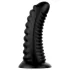 BUTTR Double Ribbed - jättestor räfflad analplugg (svart) - 26 cm