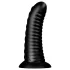 BUTTR Double Ribbed - jättestor räfflad analplugg (svart) - 26 cm