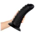 BUTTR Double Ribbed - jättestor räfflad analplugg (svart) - 26 cm