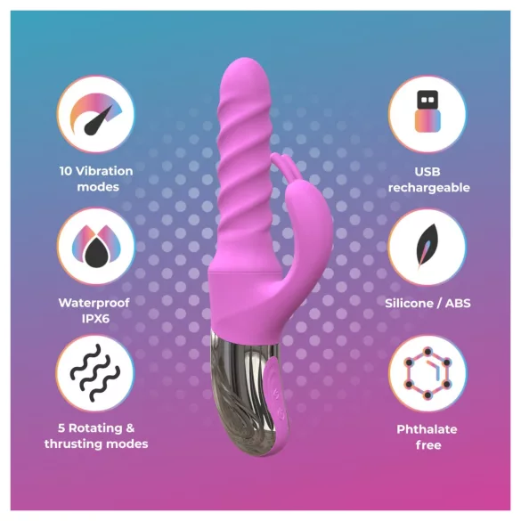 Good Vibes Only - roterande stötande klitorisstimulerande vibrator (rosa)