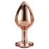 Gleaming Love - analplugg aluminium hjärtformad sten - medium rosa guld