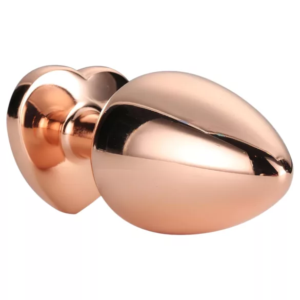 Gleaming Love - analplugg aluminium hjärtformad sten - medium rosa guld