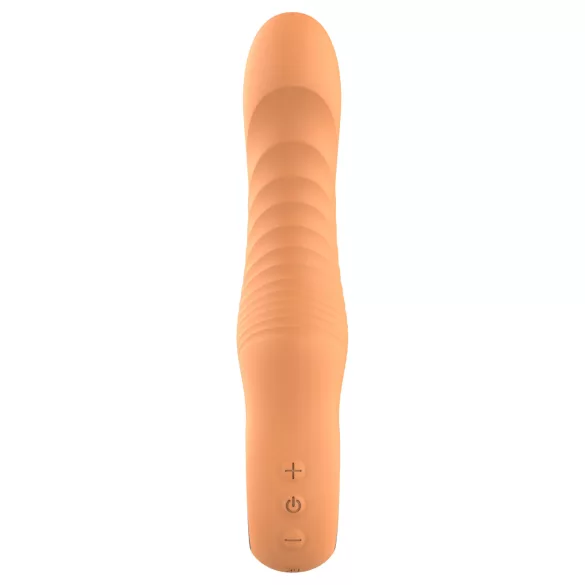 Glam - böjlig räfflad vibrator (persikofärgad)